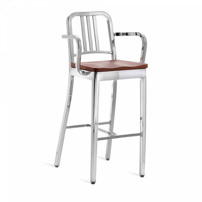Emeco Navy Barstool With Arms - 1104 30 A CHERRY