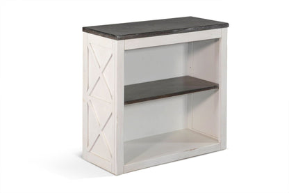 Sunny Designs Carriage House - 30" Bookcase / Desk Base - Cottage White / Europen Dark - 2822EC-BB