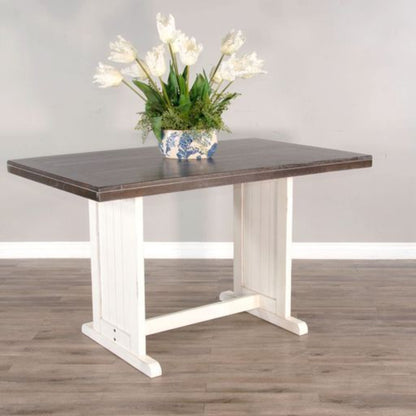 Sunny Designs Carriage House - Counter Table - Cottage White / Europen Dark - 0114EC-T