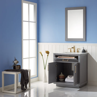 Altair Designs 30" single vanity with top - 531030-WH-CA-NM