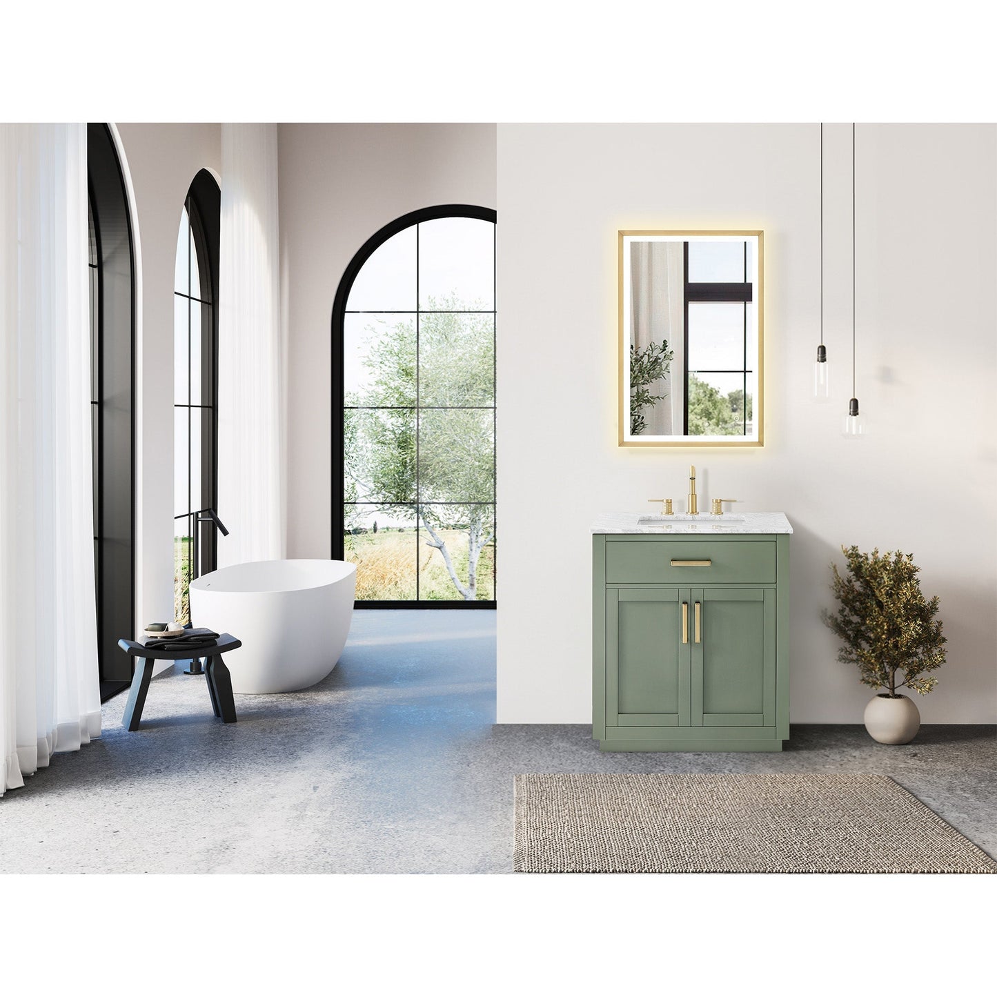 Altair Designs Ivy 30"/36"/48" single vanity with top - 531030-VG-CA-NM