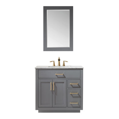 Altair Designs 36" single vanity with top - 531036-WH-CA-NM