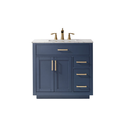 Altair Designs 36" single vanity with top - 531036-WH-CA-NM