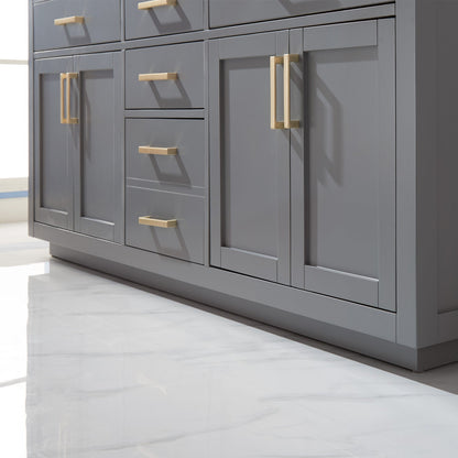 Altair Designs 72" double vanity with top - 531072-WH-CA-NM