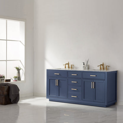 Altair Designs 72" double vanity with top - 531072-WH-CA-NM