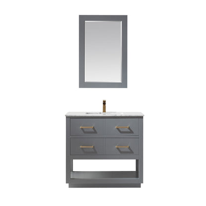 Altair Designs 36" single vanity with top - 532036-WH-CA