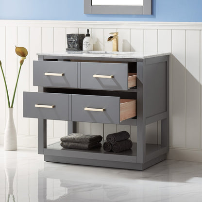 Altair Designs 36" single vanity with top - 532036-WH-CA