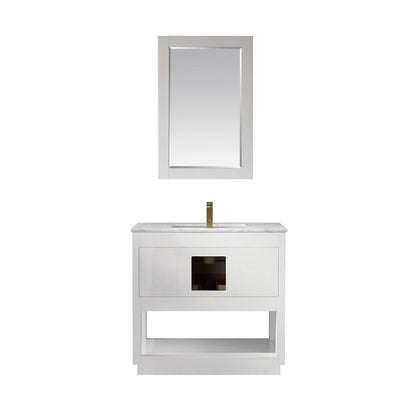 Altair Designs 36" single vanity with top - 532036-WH-CA