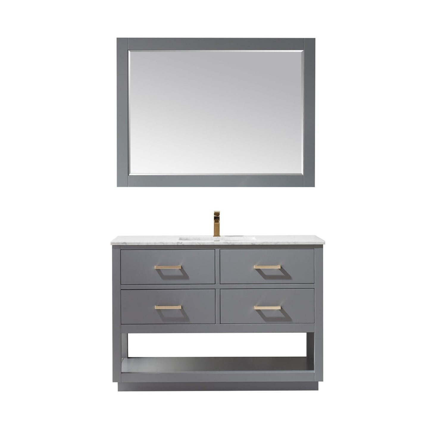Altair Designs 48" single vanity with top - 532048-WH-CA-NM
