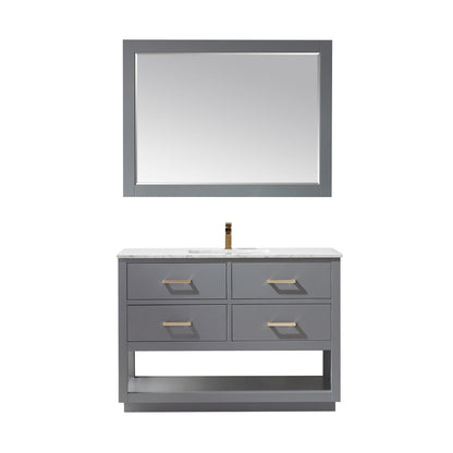 Altair Designs 48" single vanity with top - 532048-WH-CA-NM
