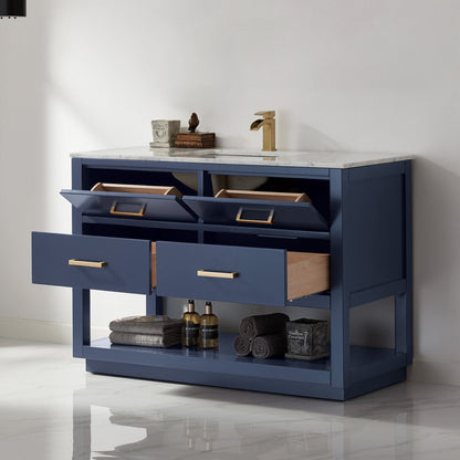 Altair Designs 48" single vanity with top - 532048-WH-CA-NM