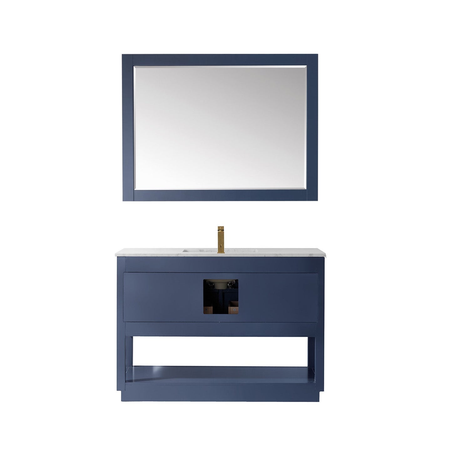 Altair Designs 48" single vanity with top - 532048-WH-CA-NM