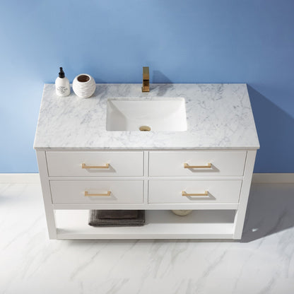 Altair Designs 48" single vanity with top - 532048-WH-CA-NM