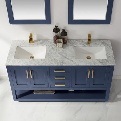 Altair Designs 60" double vanity with top - 532060-WH-CA-NM
