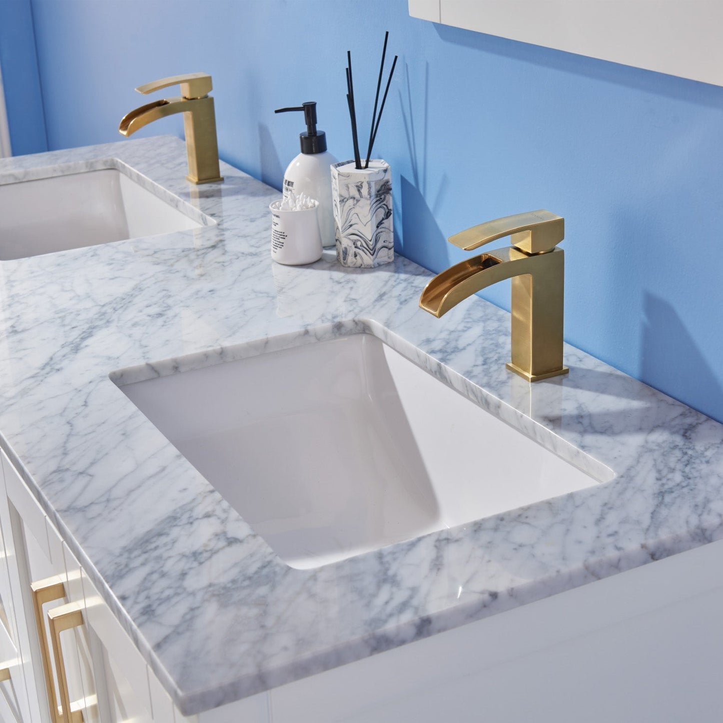 Altair Designs 60" double vanity with top - 532060-WH-CA-NM