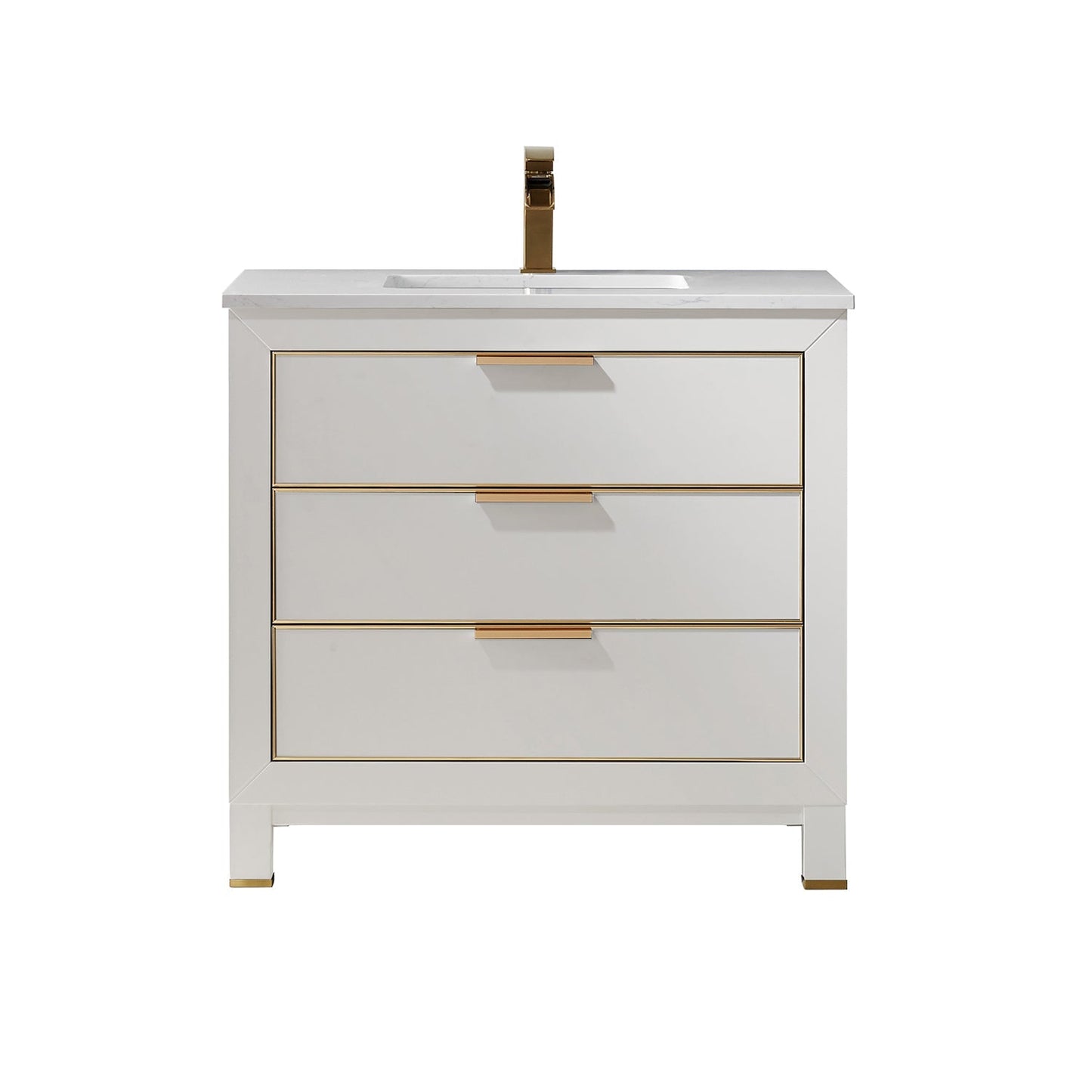 Altair Designs 36" single vanity with top - 533036-RB-AW-NM