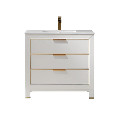 Altair Designs 36" single vanity with top - 533036-RB-AW-NM