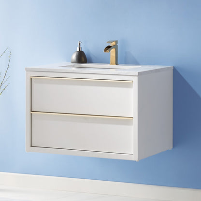 Altair Designs 30" single vanity with top - 534030-WH-AW-NM