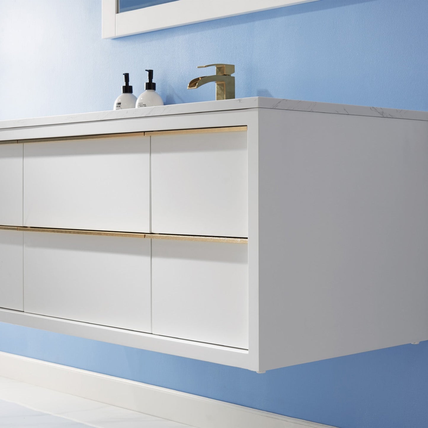 Altair Designs 48" single vanity with top - 534048-WH-AW-NM