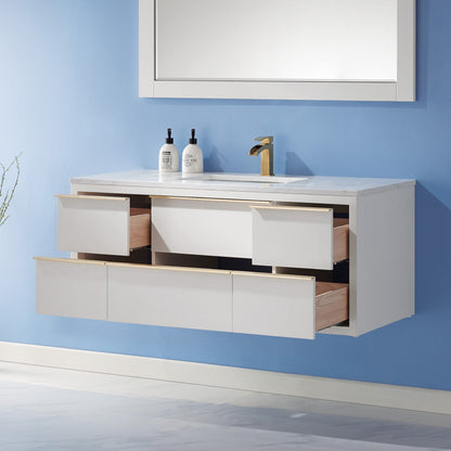 Altair Designs 48" single vanity with top - 534048-WH-AW-NM