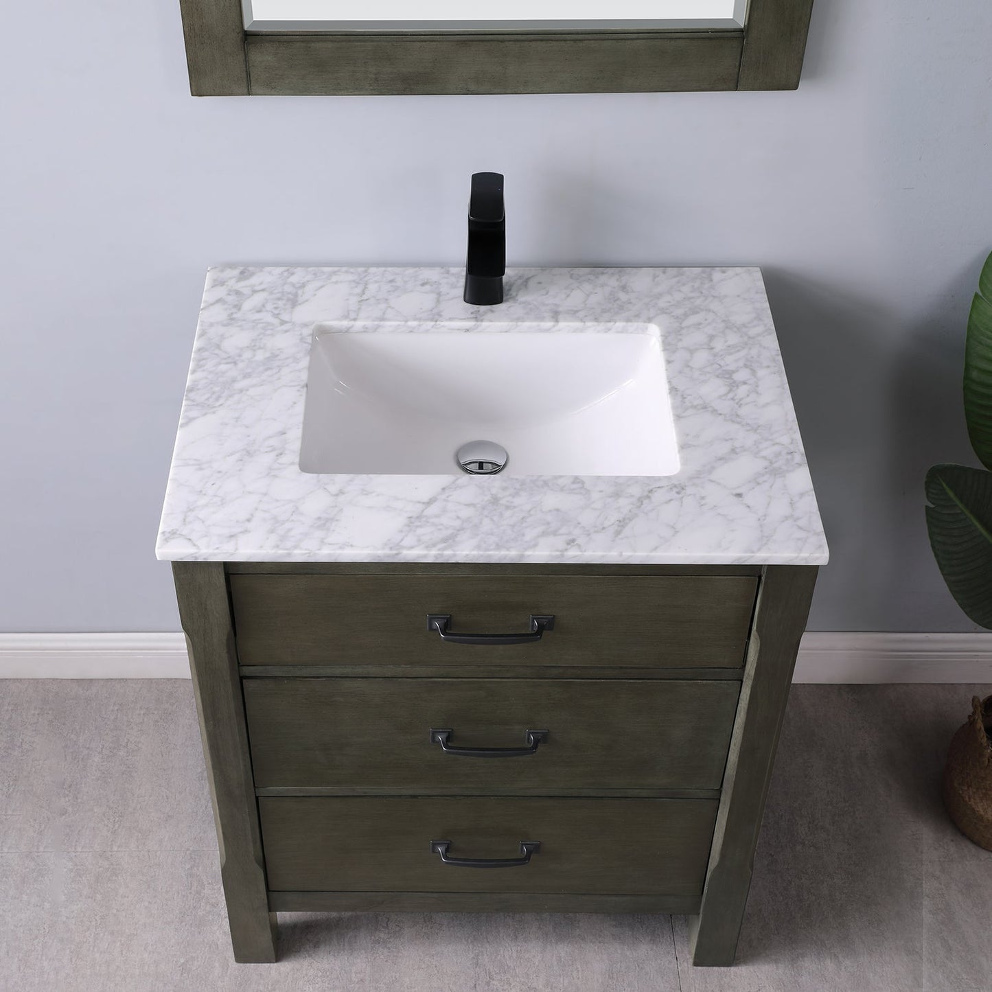 Altair Designs 30" single vanity with top - 535030-WH-CA
