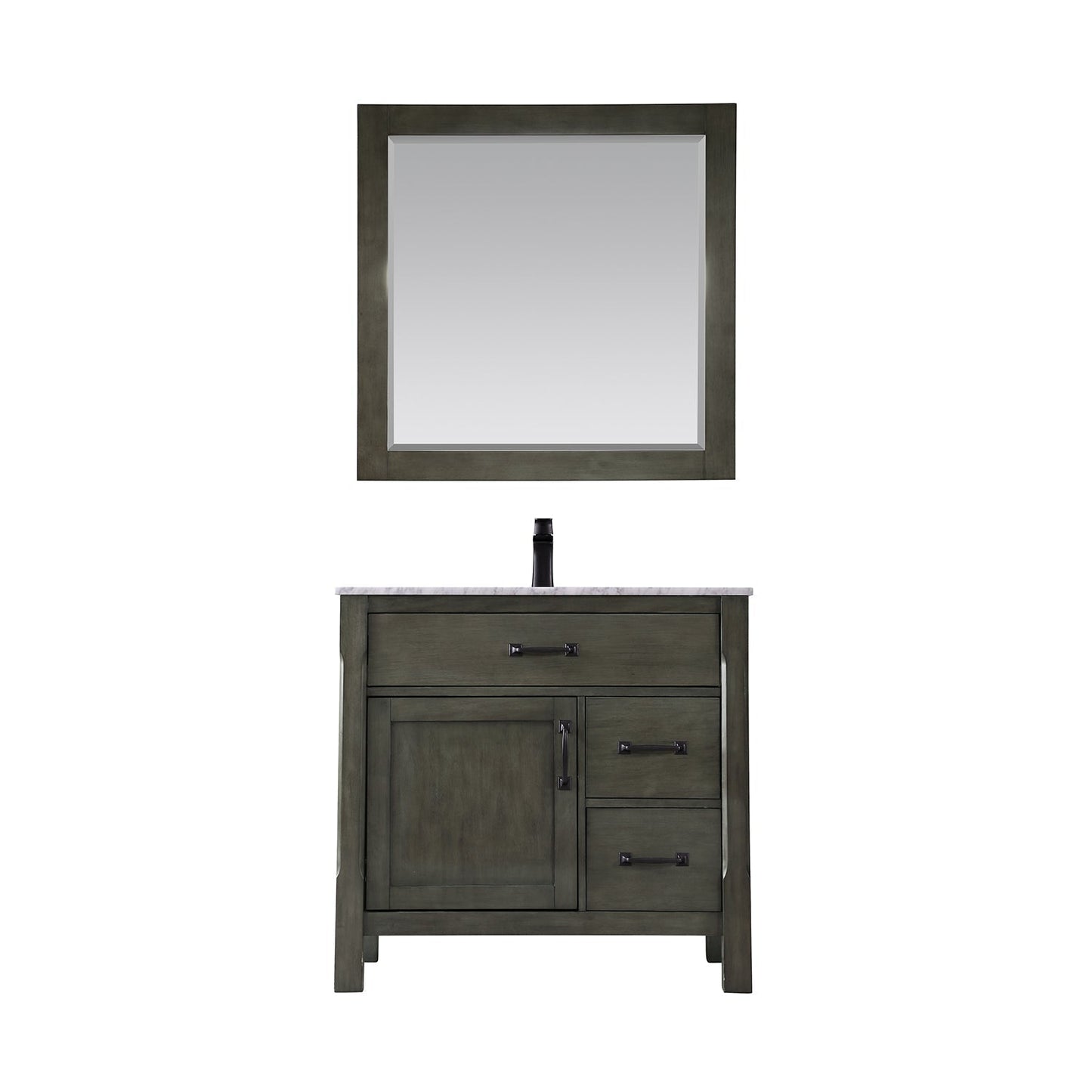 Altair Designs 36" single vanity with top - 535036-WH-CA
