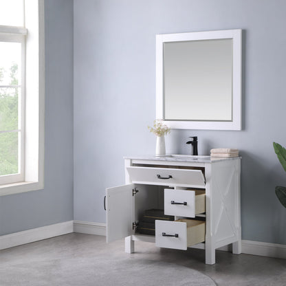 Altair Designs 36" single vanity with top - 535036-WH-CA