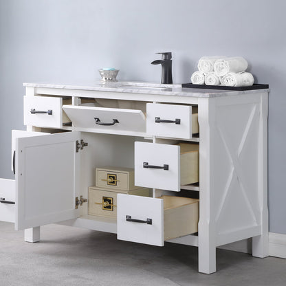 Altair Designs 48" single vanity with top - 535048-WH-CA