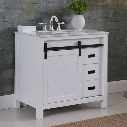 Altair Designs 36" single vanity with top - 536036-WH-CA-NM