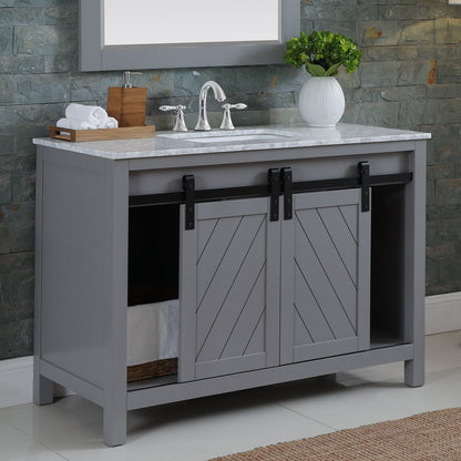 Altair Designs 48" single vanity with top - 536048-WH-CA-NM
