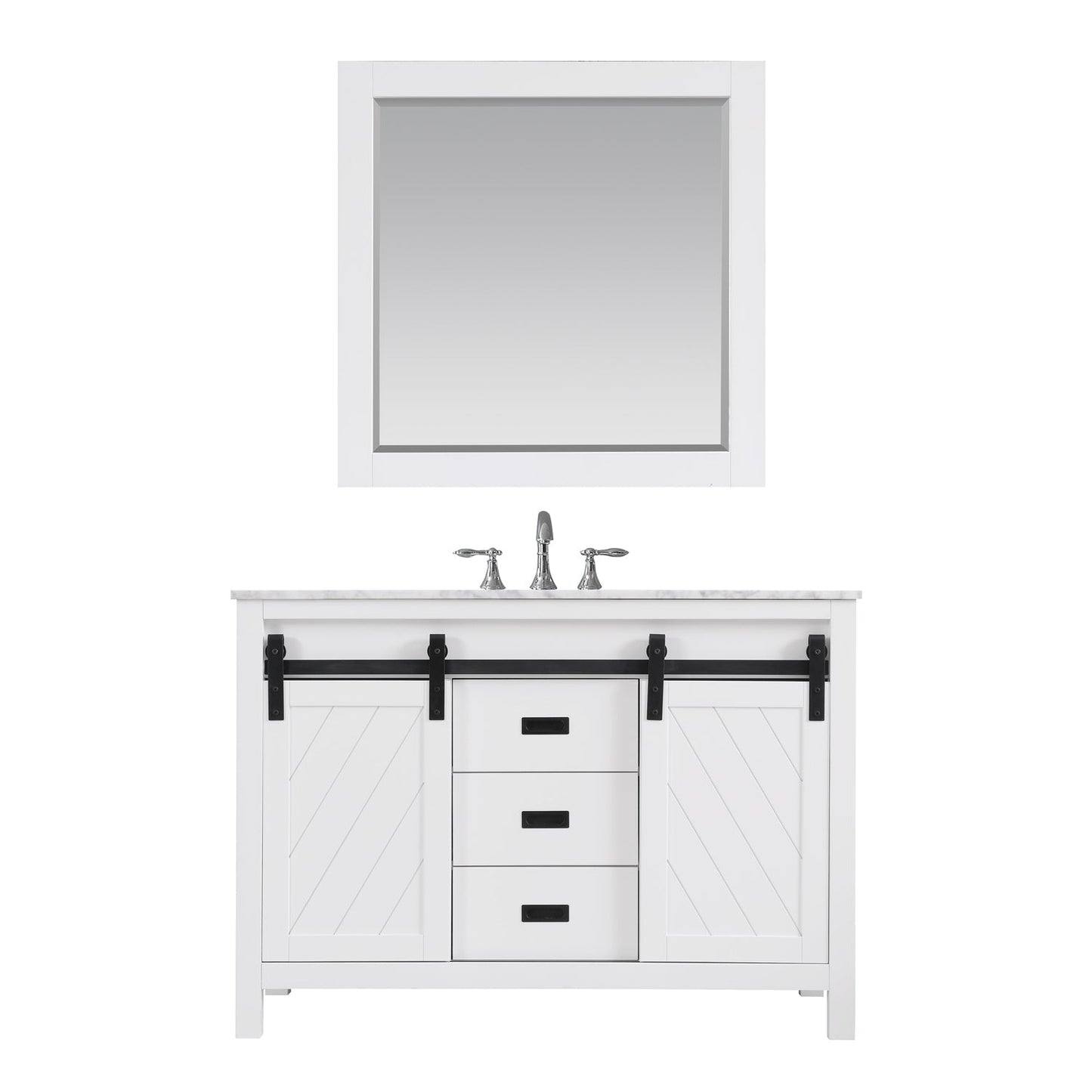 Altair Designs 48" single vanity with top - 536048-WH-CA-NM