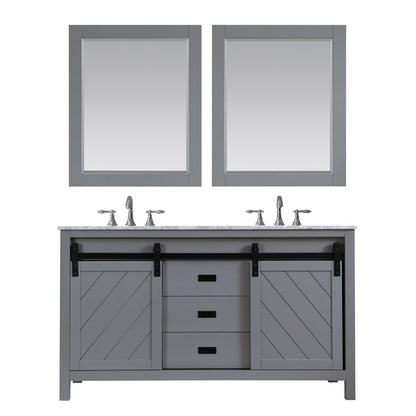 Altair Designs Kinsley 60" double vanity with top - 536060-WH-CA-NM