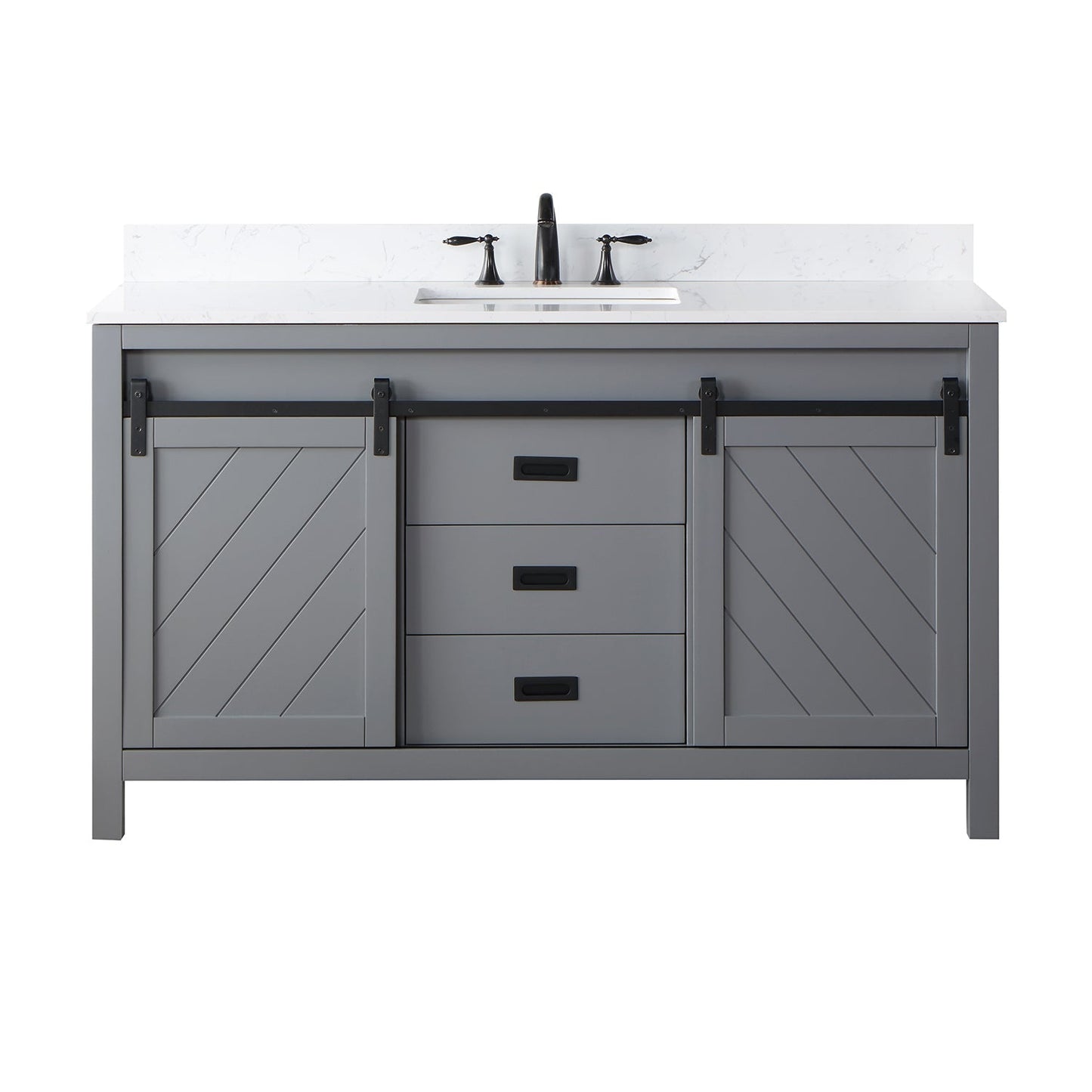 Altair Designs 60" single vanity with top - 536060S-WH-AW-NM