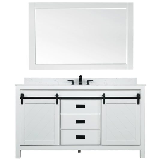 Altair Designs 60" single vanity with top - 536060S-WH-AW-NM