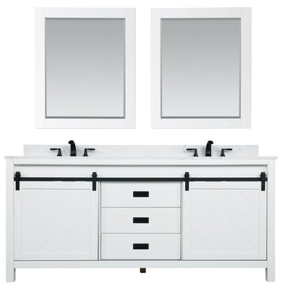 Altair Designs Kinsley 72" double vanity with top - 536072-WH-AW-NM