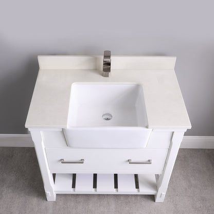 Altair Designs 36" single vanity with top - 537036-WH-AW-NM
