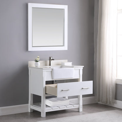 Altair Designs 36" single vanity with top - 537036-WH-AW-NM