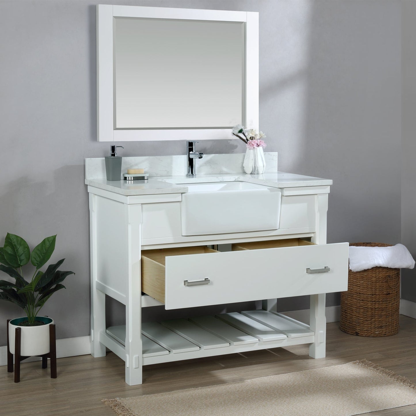 Altair Designs 42" single vanity with top - 537042-JB-AW-NM