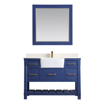 Altair Designs 48" single vanity with top - 537048-WH-AW-NM