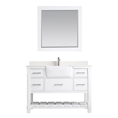 Altair Designs 48" single vanity with top - 537048-WH-AW-NM