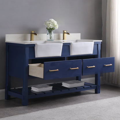 Altair Designs 60" double vanity with top - 537060-WH-AW-NM