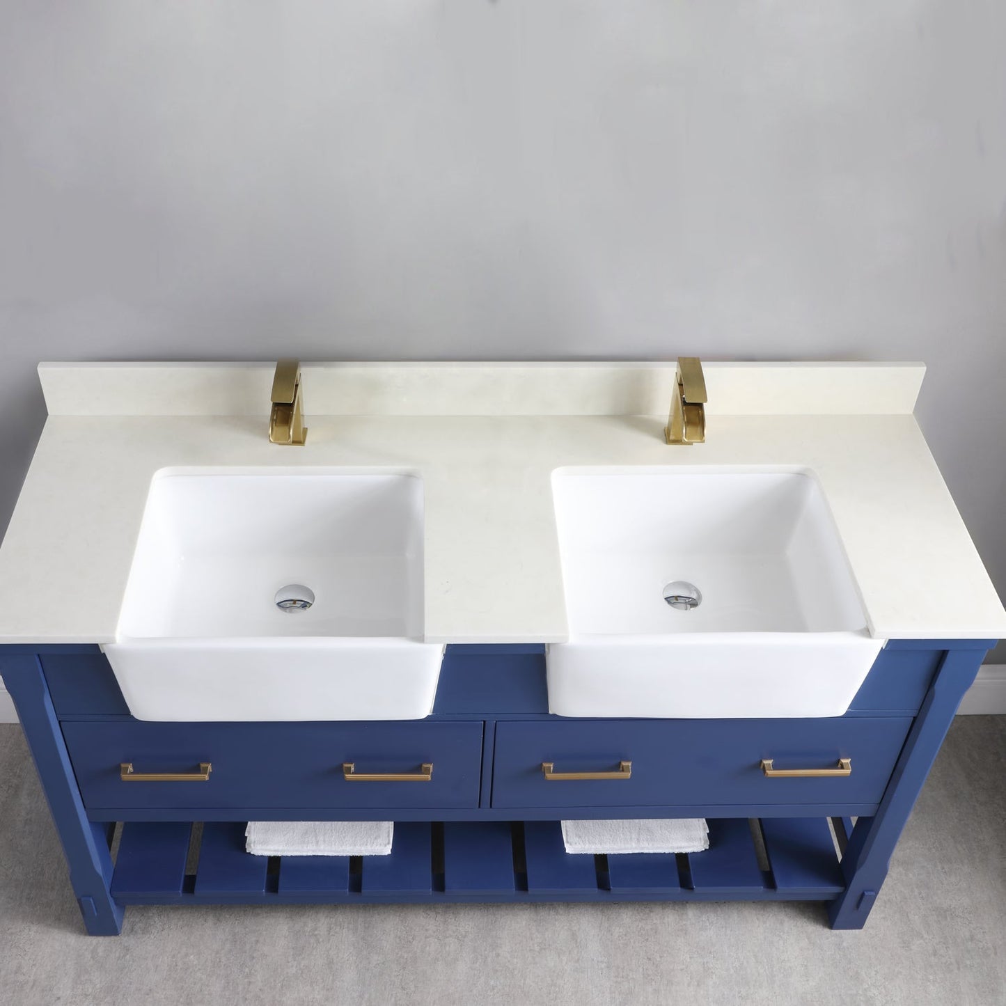 Altair Designs 60" double vanity with top - 537060-WH-AW-NM