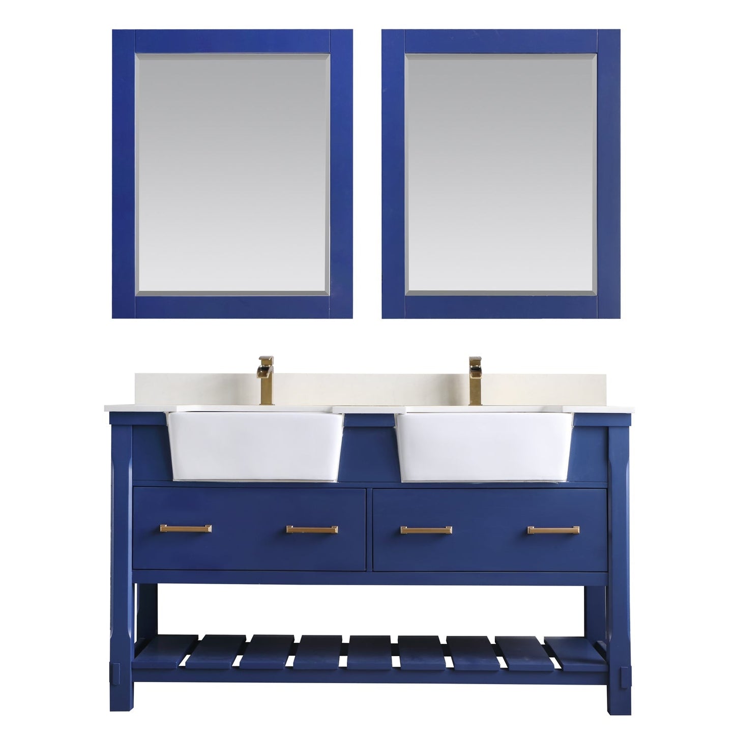 Altair Designs 60" double vanity with top - 537060-WH-AW-NM