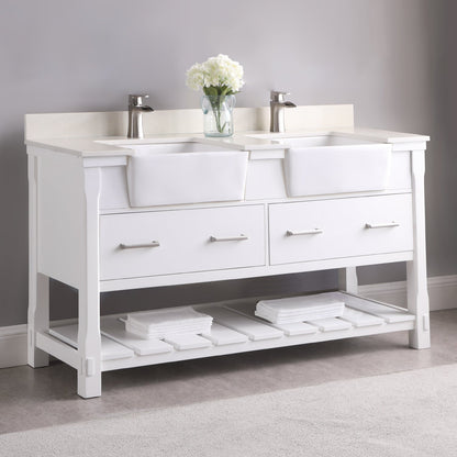 Altair Designs 60" double vanity with top - 537060-WH-AW-NM