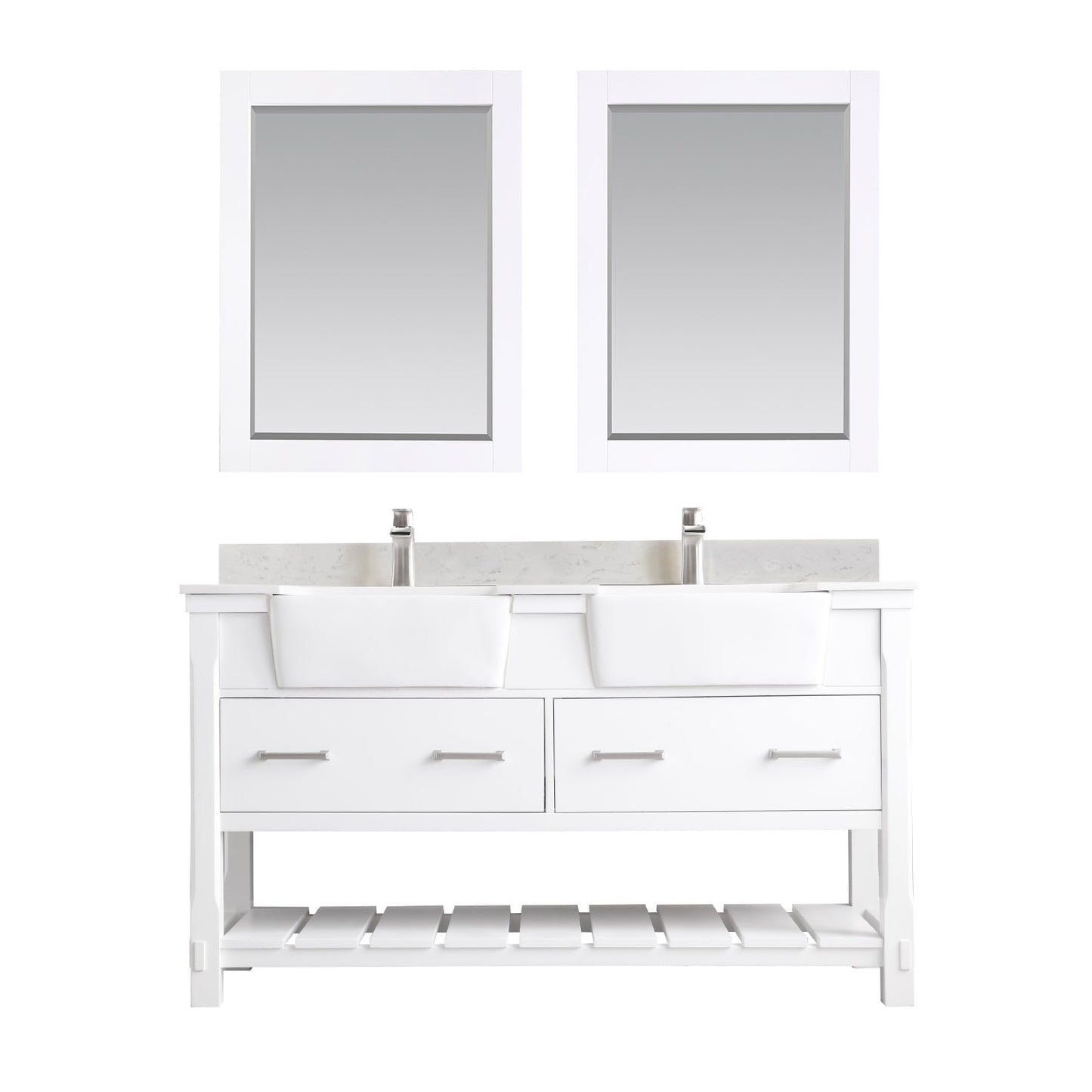 Altair Designs 60" double vanity with top - 537060-WH-AW-NM