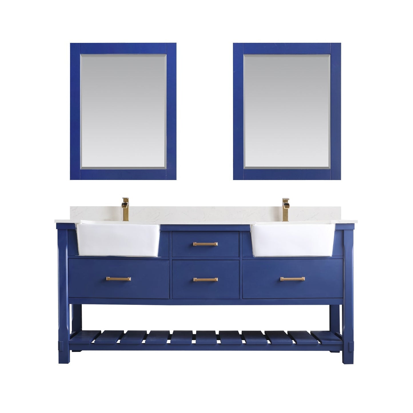 Altair Designs 72" double vanity with top - 537072-WH-AW-NM