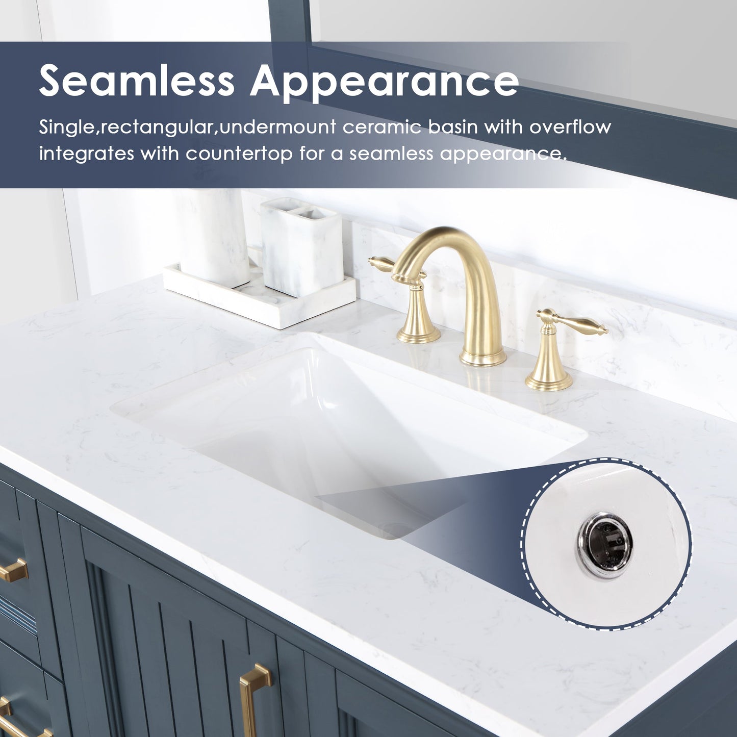 Altair Designs  42" single vanity with top - 538042-CB-AW-NM