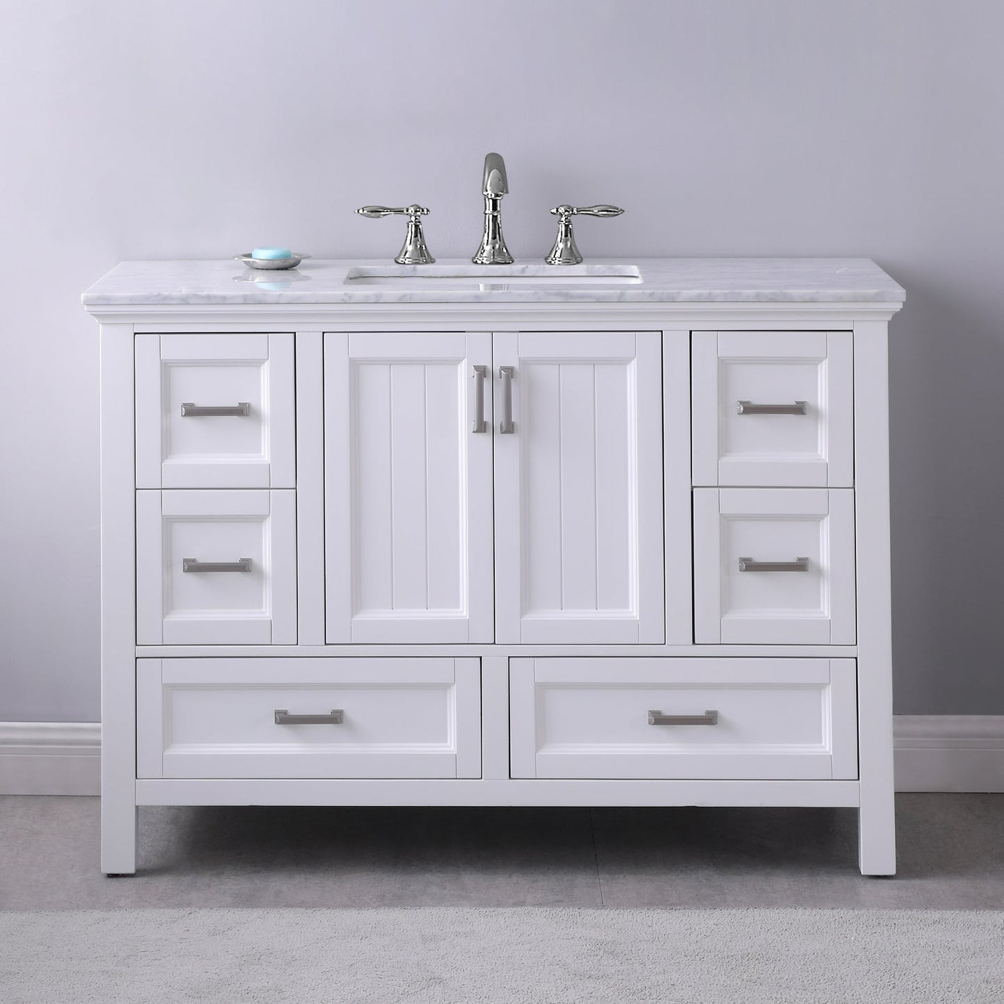Altair Designs 48" single vanity with top - 538048-WH-CA-NM