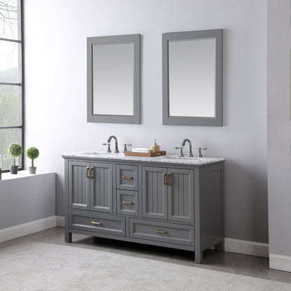 Altair Designs 60" double vanity with top - 538060-WH-CA-NM