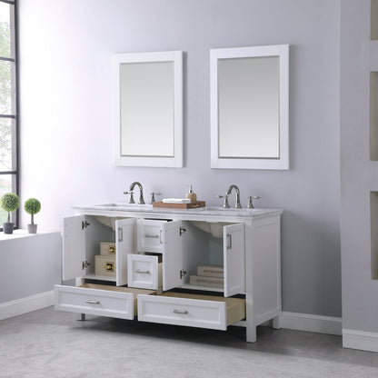 Altair Designs 60" double vanity with top - 538060-WH-CA-NM